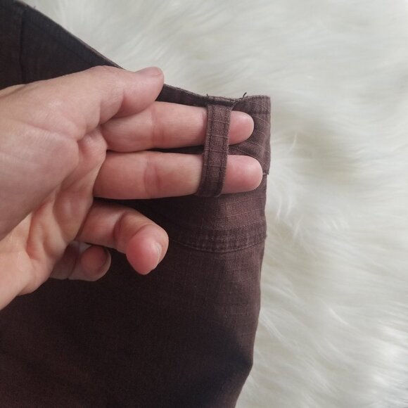 Women's Capri Brown Cropped Summer Pants Wide Leg Zipper Front Pockets Classic - Picture 11 of 11